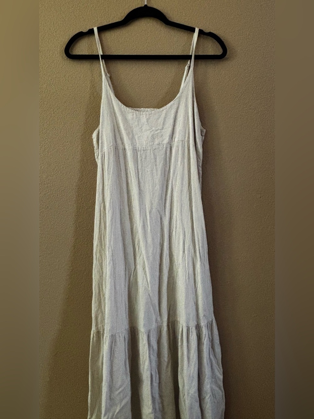 Women’s Beige Spaghetti Strap Maxi Dress Made in Italy - Picture 3 of 5